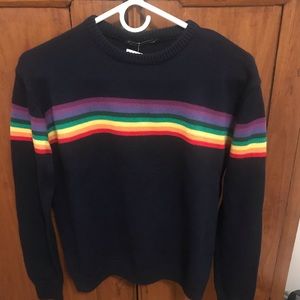 Brandy Melville navy and rainbow sweater.